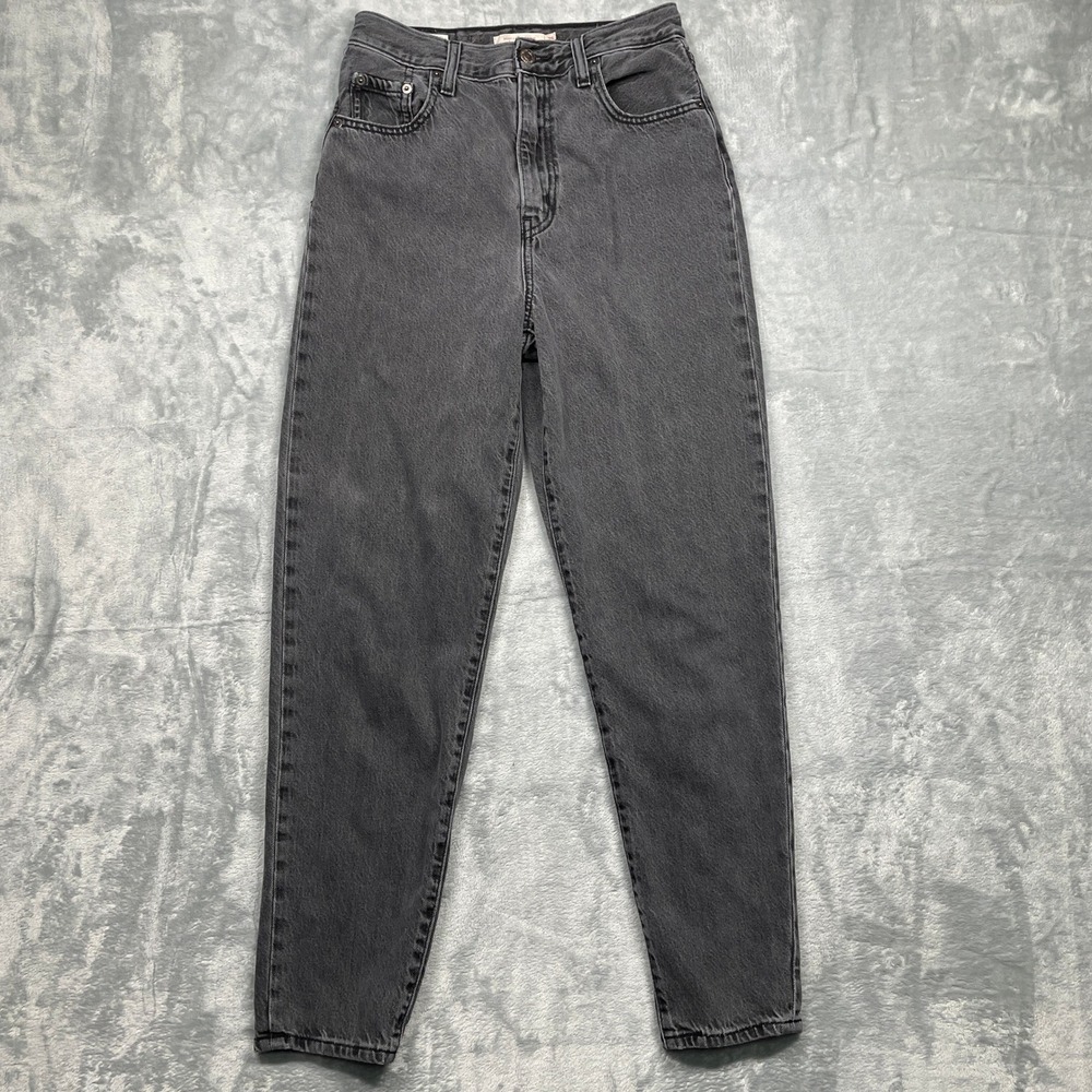 Levi's Premium High Loose Taper Jeans Women 25 Black Wash High Rise Denim